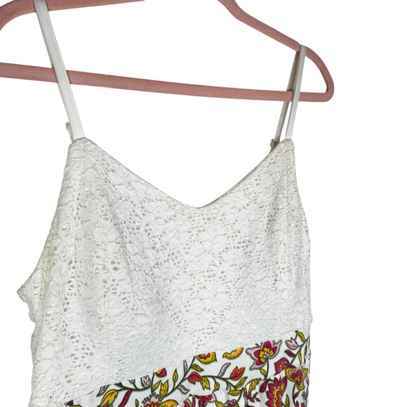 Derek Heart Cream Green Red High-Low Romper Open Maxi Skirt XL Bodice with Pads - Picture 5 of 16